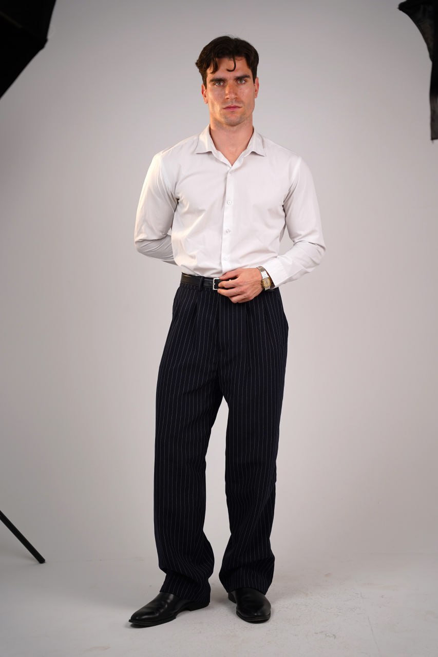 Men’s Navy Striped Tailor Pants