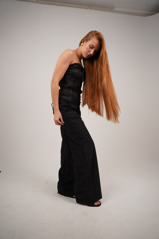 Women’s Black Striped Tailor Pants