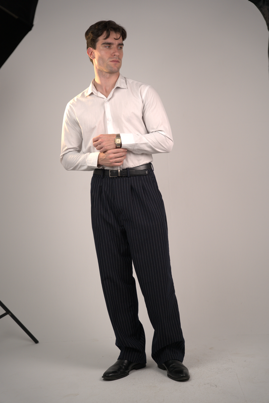 Men’s Navy Striped Tailor Pants