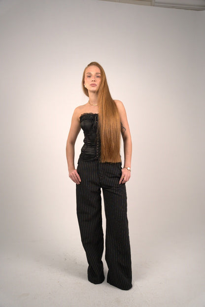 Women’s Black Striped Tailor Pants