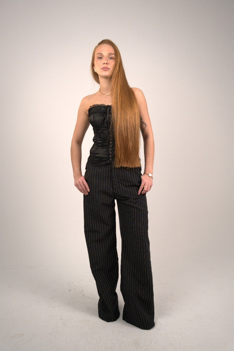Women’s Black Striped Tailor Pants