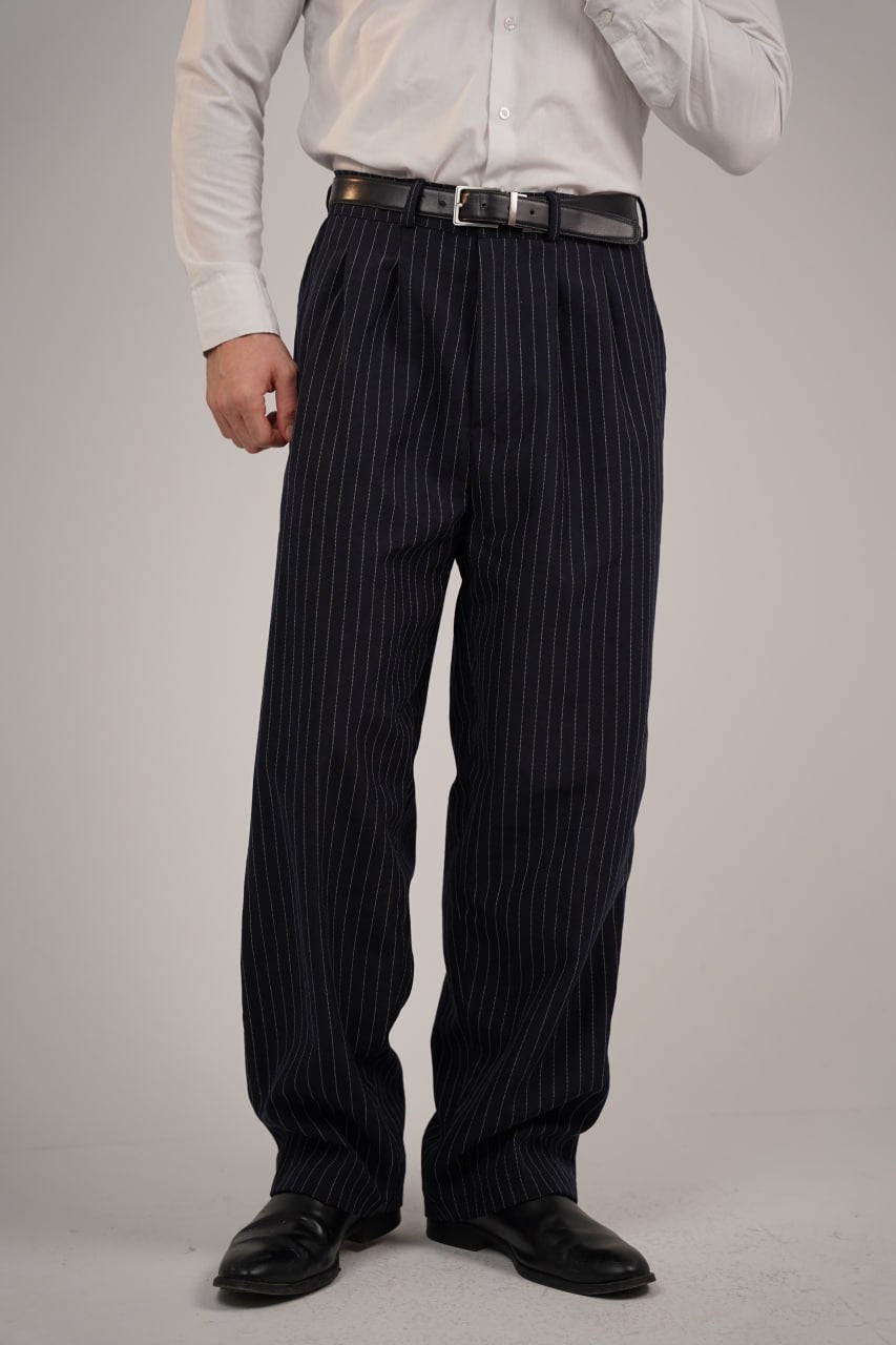 Men’s Navy Striped Tailor Pants