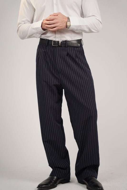 Men’s Navy Striped Tailor Pants