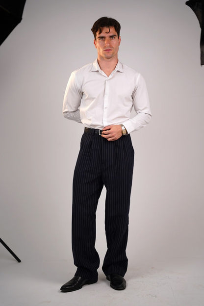 Men’s Navy Striped Tailor Pants