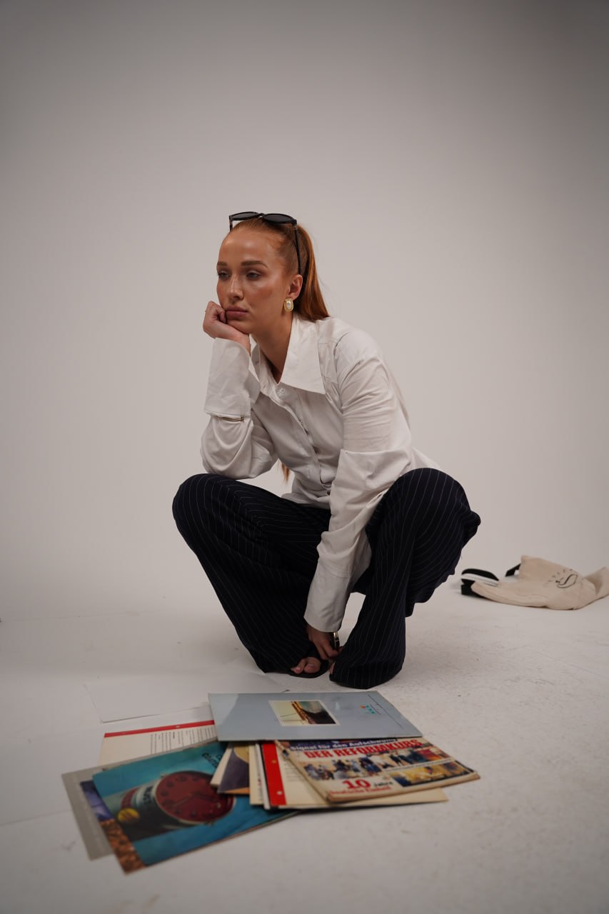 Women’s Navy Striped Tailor Pants