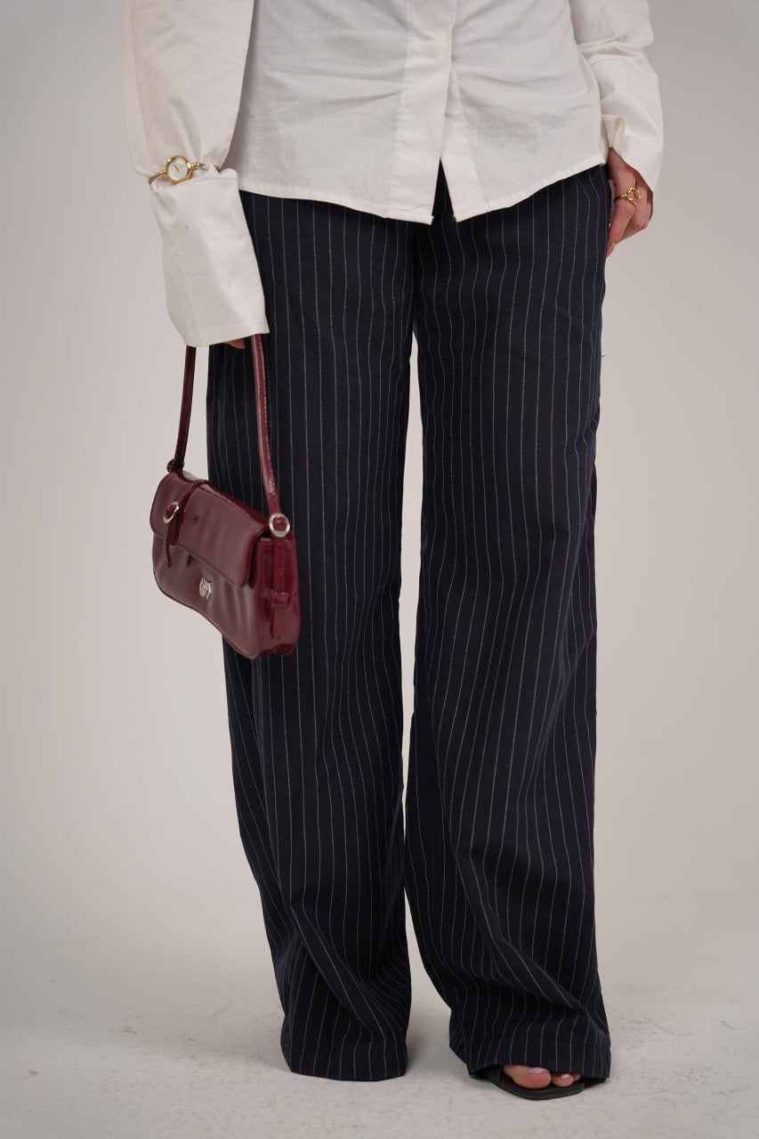 Women’s Navy Striped Tailor Pants