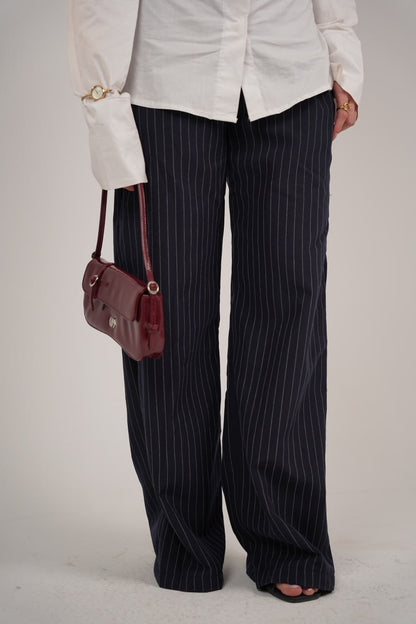 Women’s Navy Striped Tailor Pants