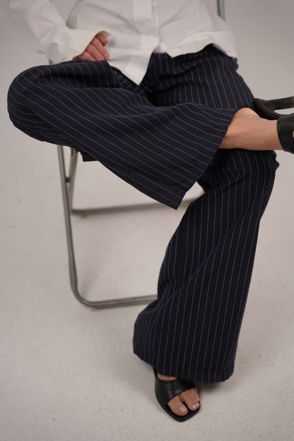 Women’s Navy Striped Tailor Pants