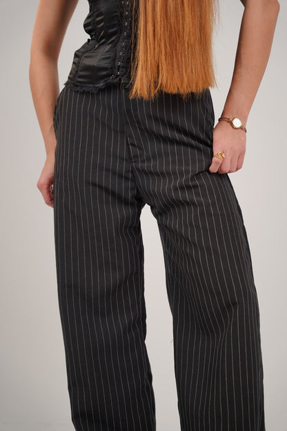 Women’s Black Striped Tailor Pants