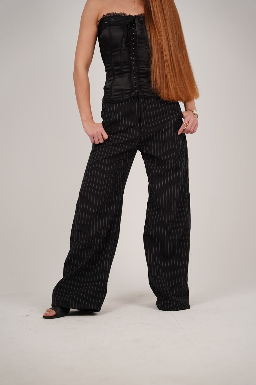 Women’s Black Striped Tailor Pants