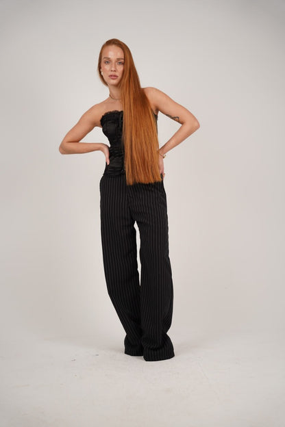 Women’s Black Striped Tailor Pants