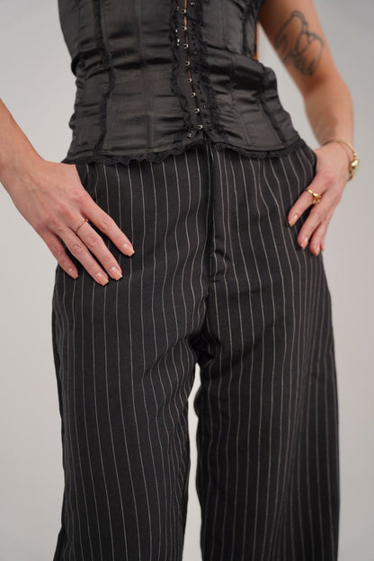 Women’s Black Striped Tailor Pants