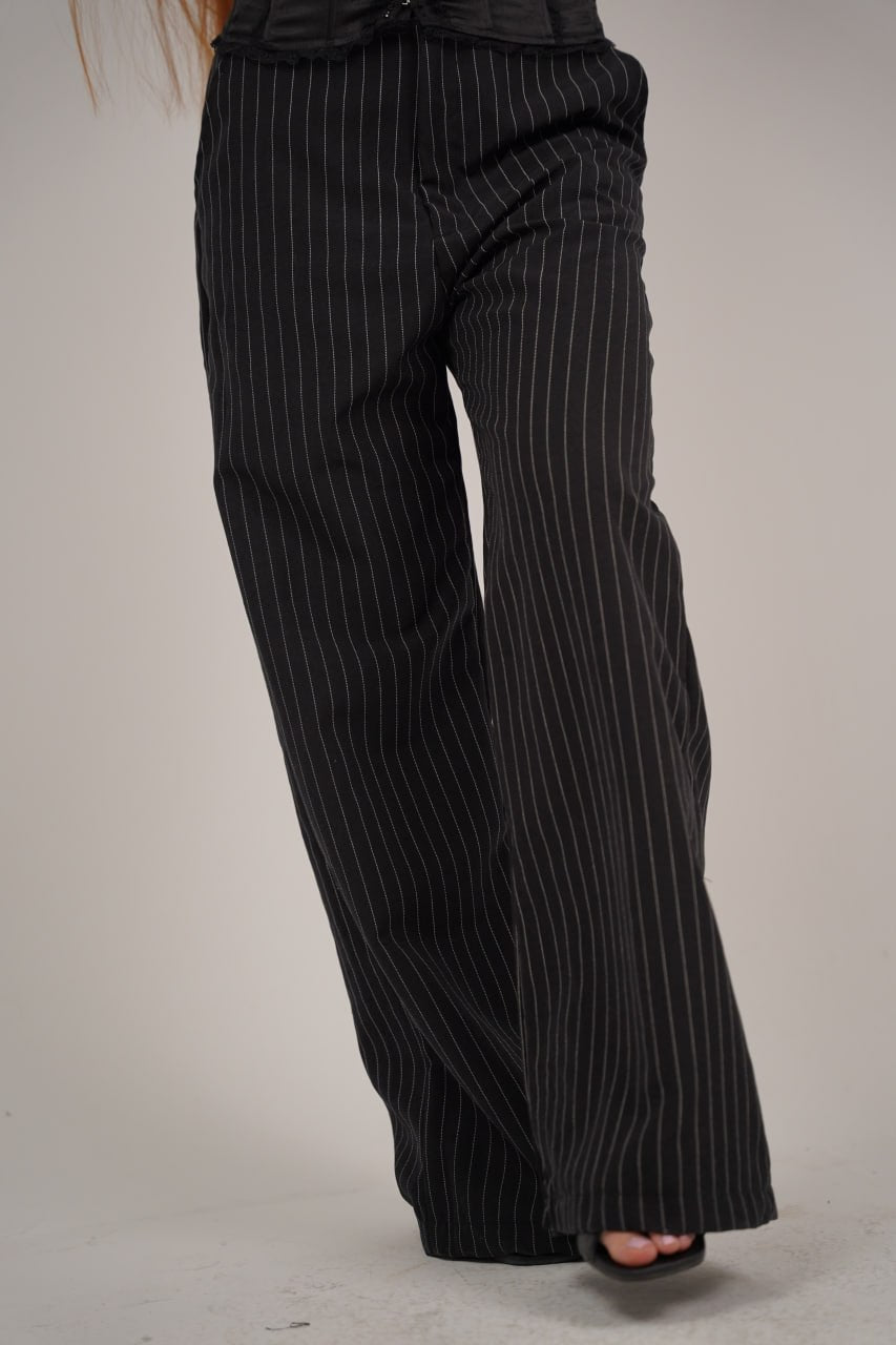 Women’s Black Striped Tailor Pants