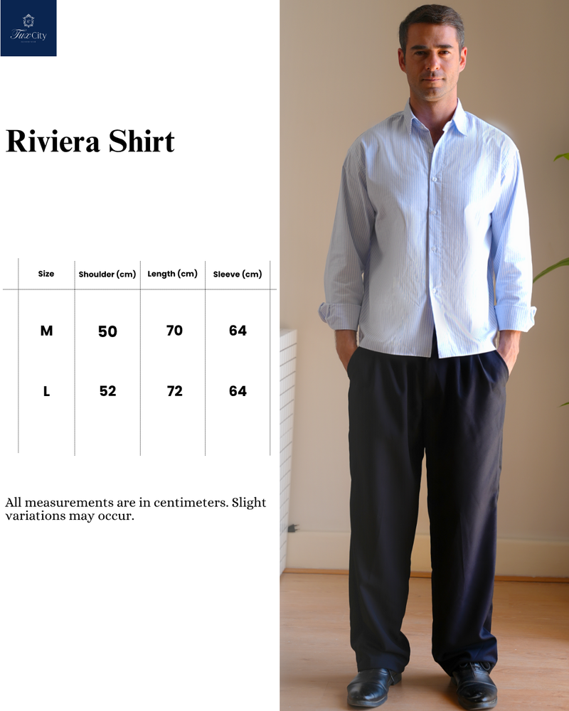 Size chart for Riviera Shirt