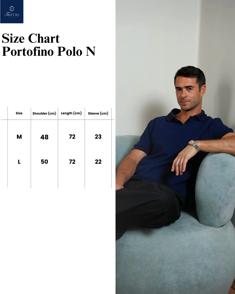 Size chart for Portofino Polo – Navy