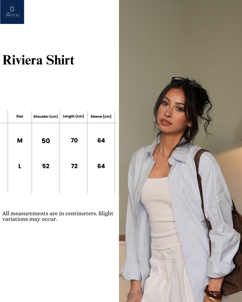 Size chart for Riviera Shirt
